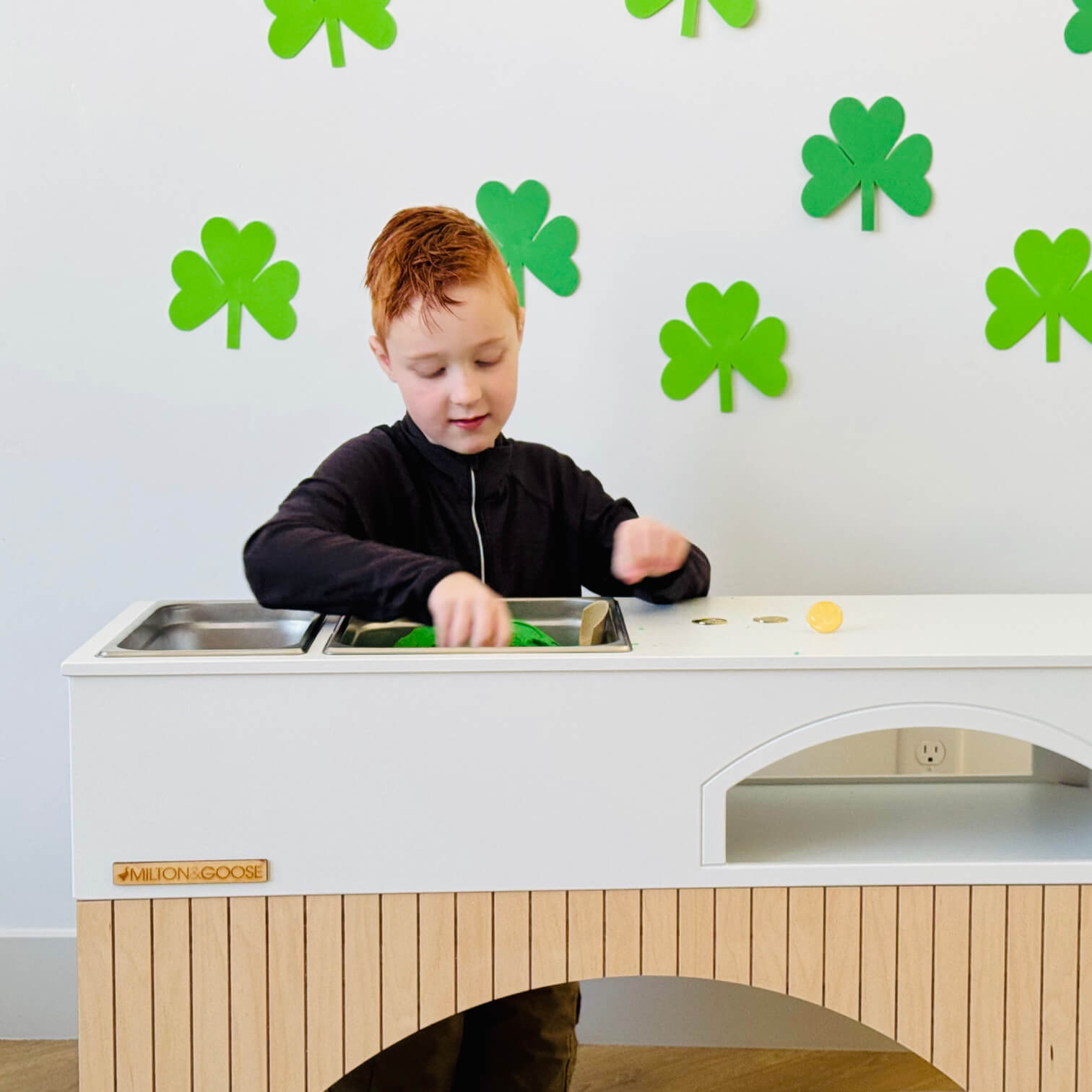 A St. Patrick's Day Sensory Activity for Your Mud Kitchen