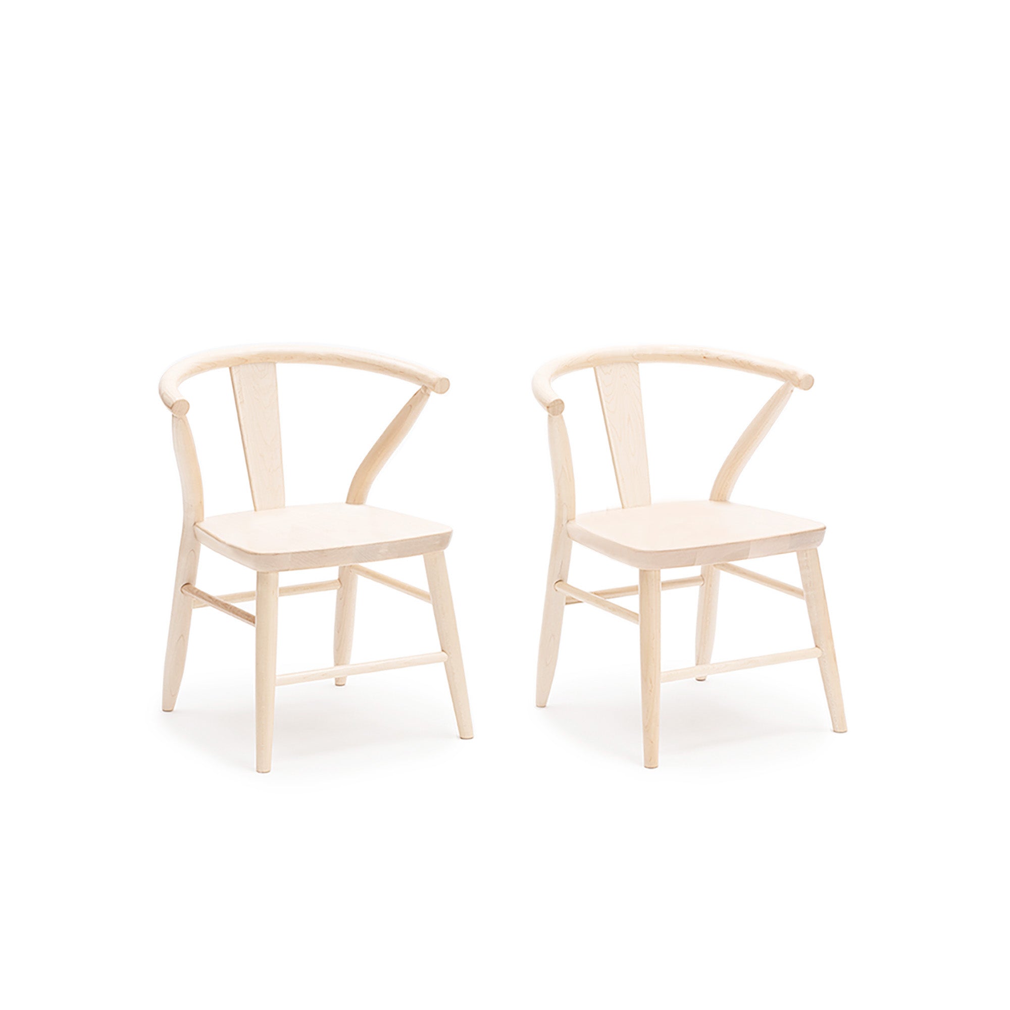 Unfinished Crescent Chairs, Set of 2
