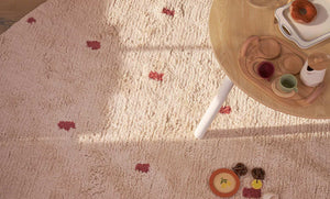 Dotted Washable Organic Cotton Rug in Rust