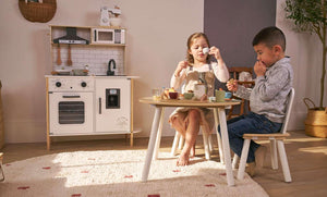 Dotted Washable Organic Cotton Rug in Rust