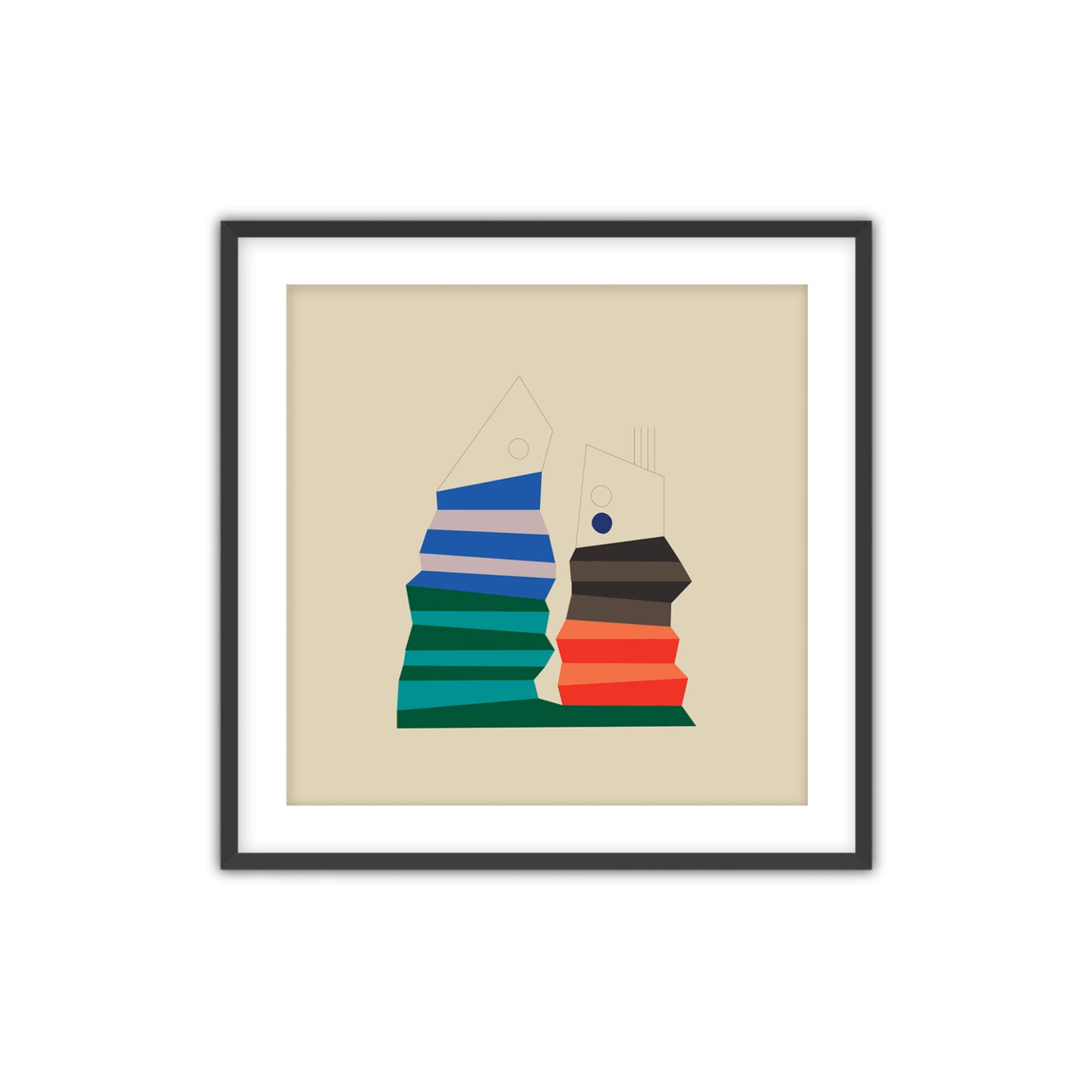 Friends, Abstract Wall Art with Frame
