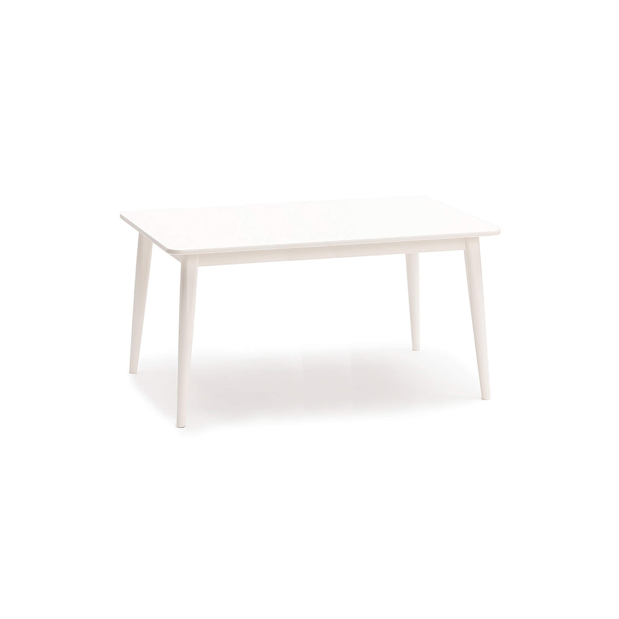 Milton & Goose's long, 48" children's activity table in white. Seats up to 6 children.