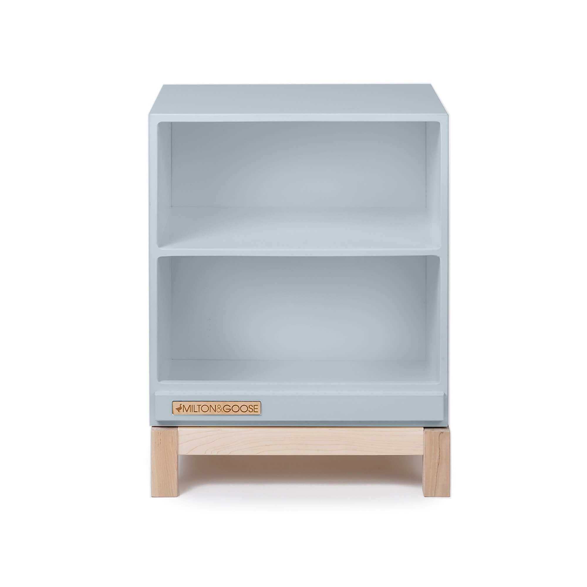 Wooden play kitchen countertop add-on for the Essential play kitchen by Milton & Goose in gray on a white background
