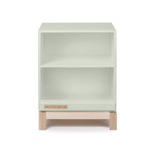 Wooden play kitchen countertop add-on for the Essential play kitchen by Milton & Goose in green on a white background