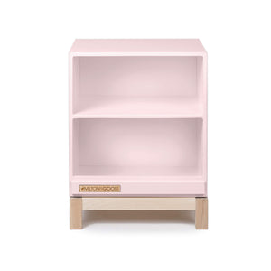 Wooden play kitchen countertop add-on for the Essential play kitchen by Milton & Goose in pink on a white background