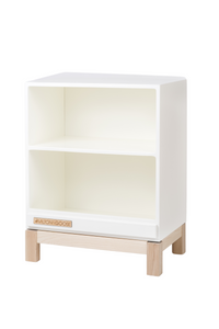 The wooden Essential Play Kitchen Countertop is shown at an angle, towards the left.  