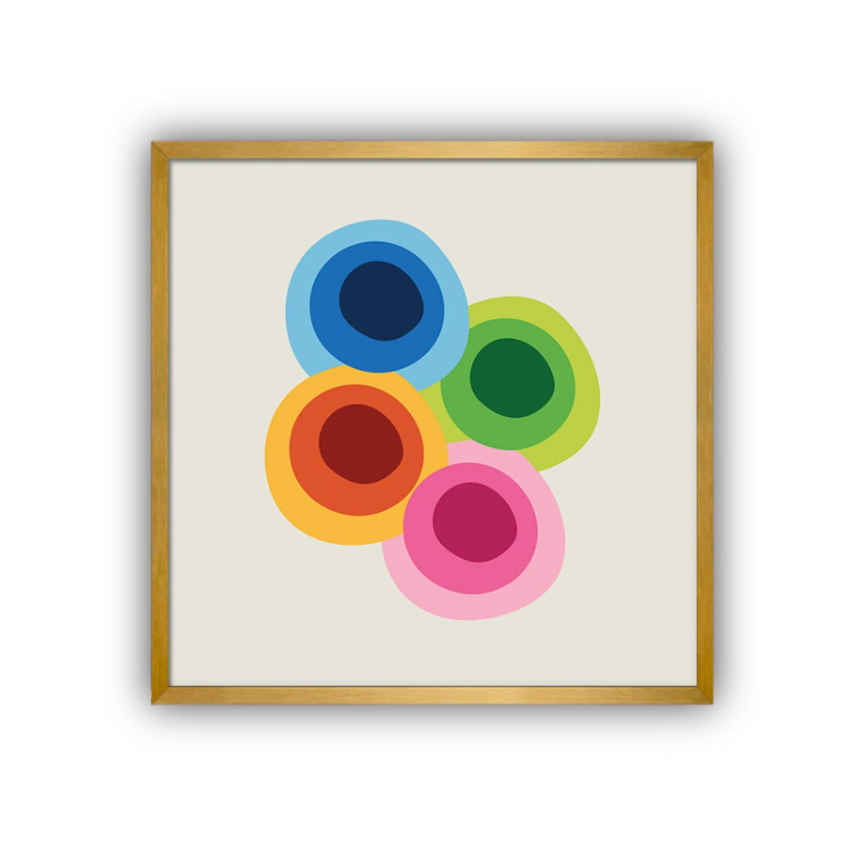 Interlocking, Abstract Wall Art with Frame