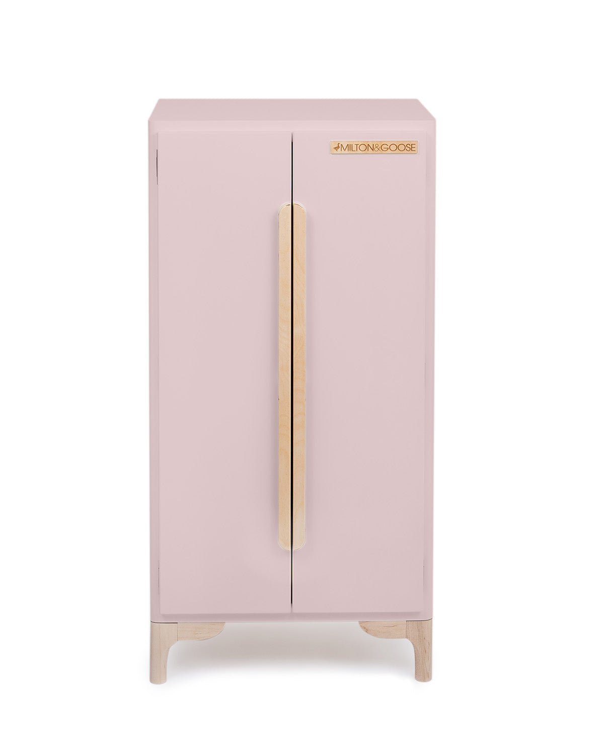 Milton & Goose's Luca Play Refrigerator in Dusty Rose, a pink/gray color.