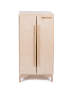 Milton & Goose's Luca Play Refrigerator with a clear coat to show the natural wood grain.