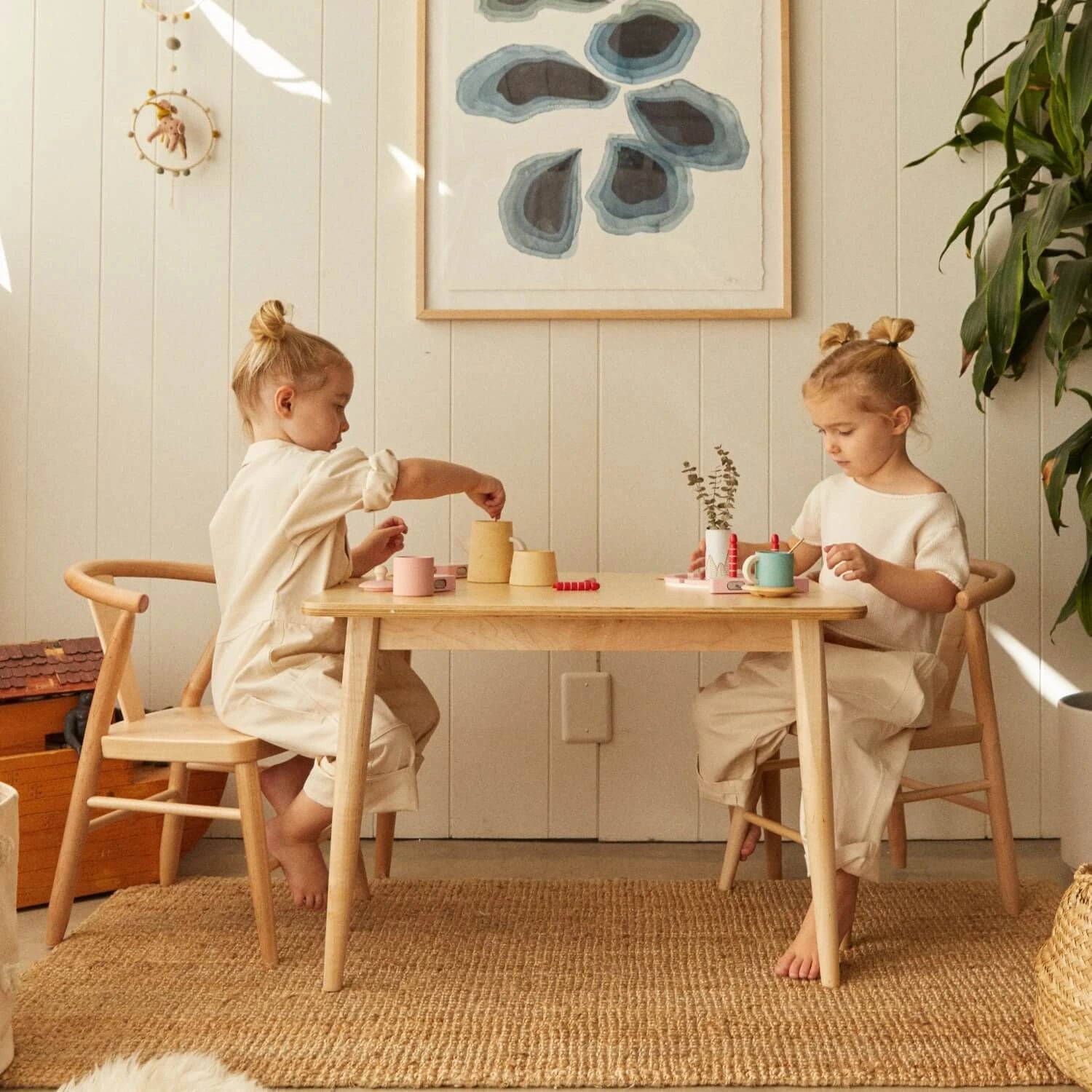 The Milton & Goose wood Crescent kids table and chairs.