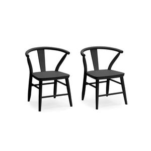 A set of 2 Milton and Goose's children's crescent chairs in black.