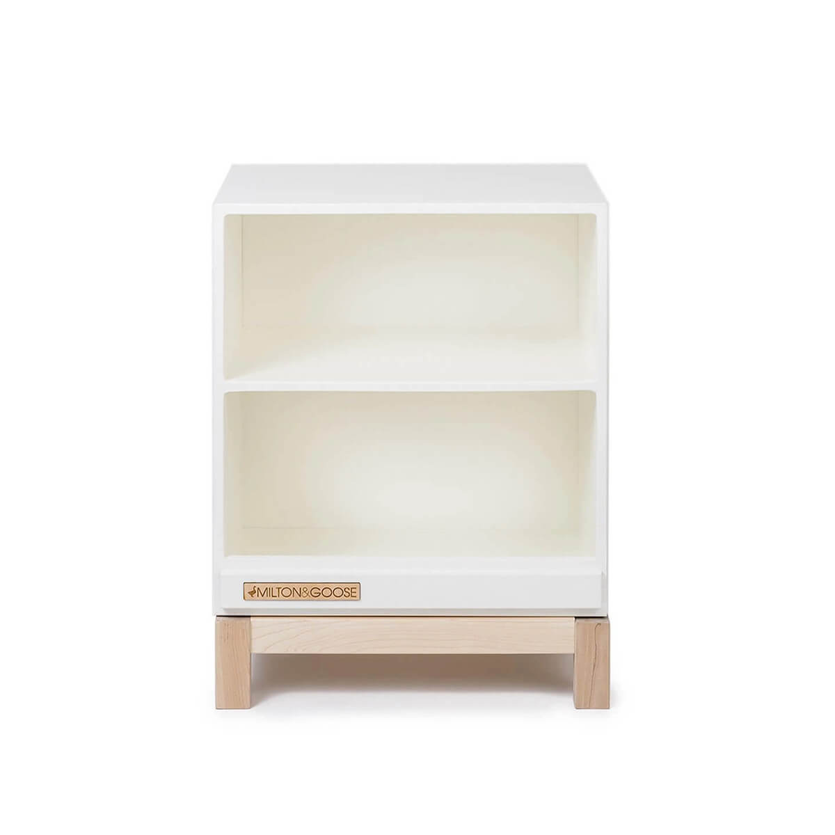 Wooden play kitchen countertop add-on for the Essential play kitchen by Milton & Goose in white on a white background
