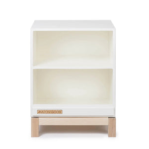 The wooden Essential Play Kitchen Countertop in White is shown facing forward. 