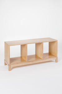 MIlton & Goose Cubby bench in natural set on an angle.