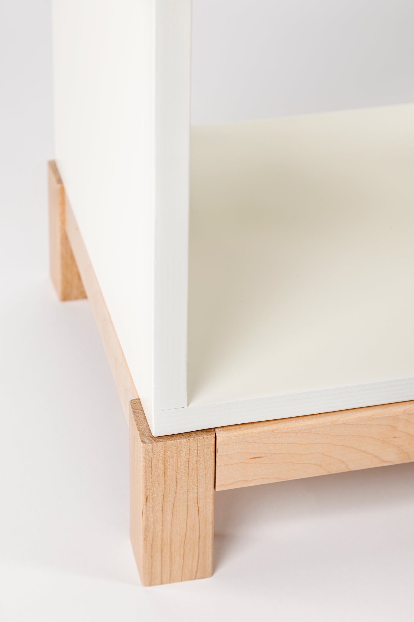 Details of the Milton & Goose Cubby bench in white.